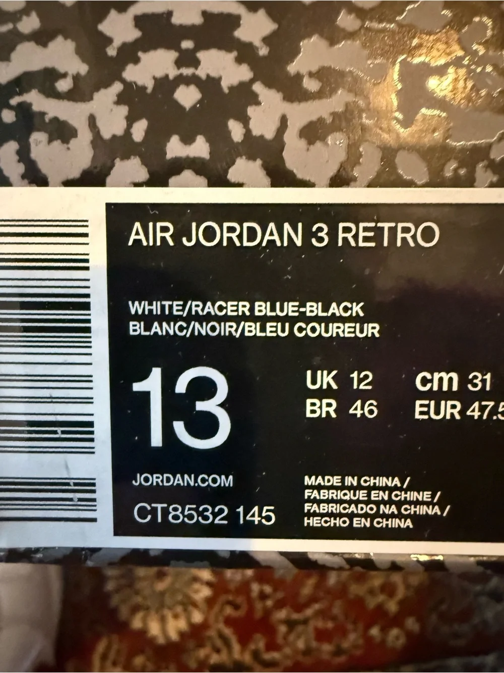Jordan 3 Retro Racer Blue - Men's White & Royal Blue Basketball Sneakers